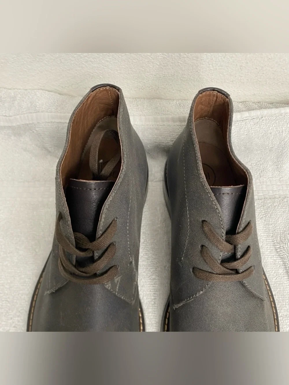 1901 Men's Gray Textured Leather Chukka Boots Size 10.5 Streetwear Tech Classic